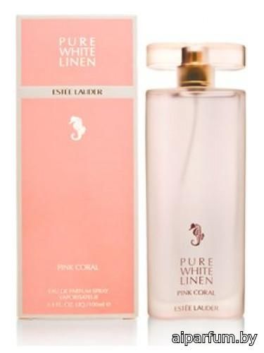 Pure White Linen Pink Coral